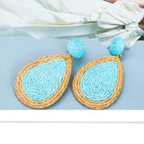Vintage Raffia Beach Earrings Dangle Jewelry