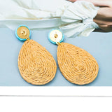 Vintage Raffia Beach Earrings Dangle Jewelry