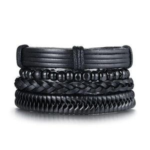 4pcs/ Set Men's Adjustable Bohemia Bangle Bracelets