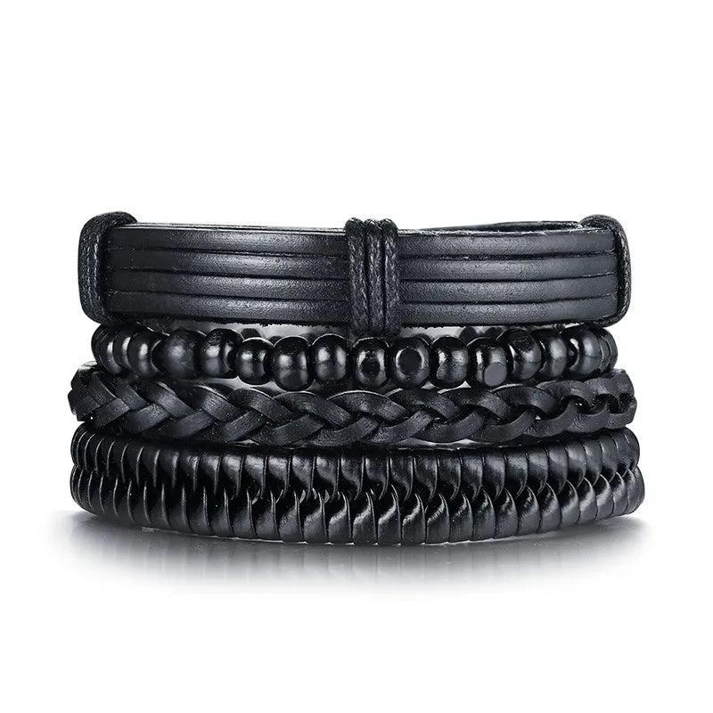 4pcs/ Set Men's Adjustable Bohemia Bangle Bracelets