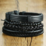 4pcs/ Set Men's Adjustable Bohemia Bangle Bracelets