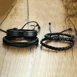 4pcs/ Set Men's Adjustable Bohemia Bangle Bracelets