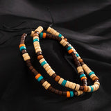 Wooden Beads Anklet Bracelet Set Men Foot Chains Jewelry