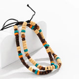 Wooden Beads Anklet Bracelet Set Men Foot Chains Jewelry