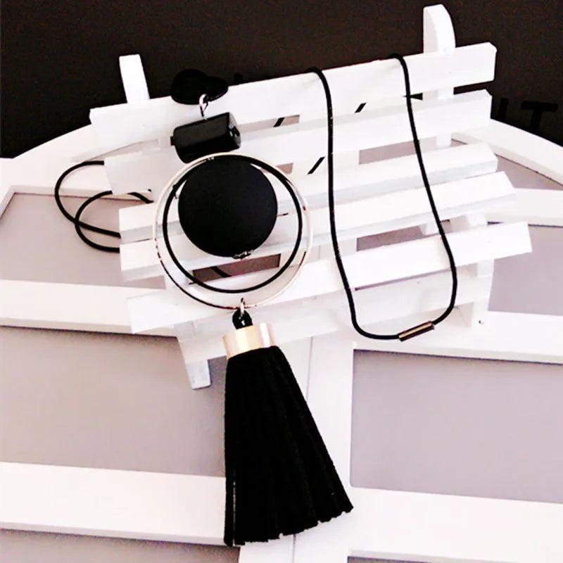 Wood Beads Sweater Necklace For Women Jewelry