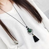Wood Beads Sweater Necklace For Women Jewelry