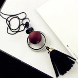 Wood Beads Sweater Necklace For Women Jewelry