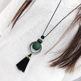 Wood Beads Sweater Necklace For Women Jewelry