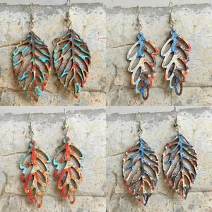 Vintage Cutout Wooden Teardrop Earrings for Women