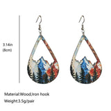 Vintage Cutout Wooden Teardrop Earrings for Women