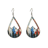 Vintage Cutout Wooden Teardrop Earrings for Women