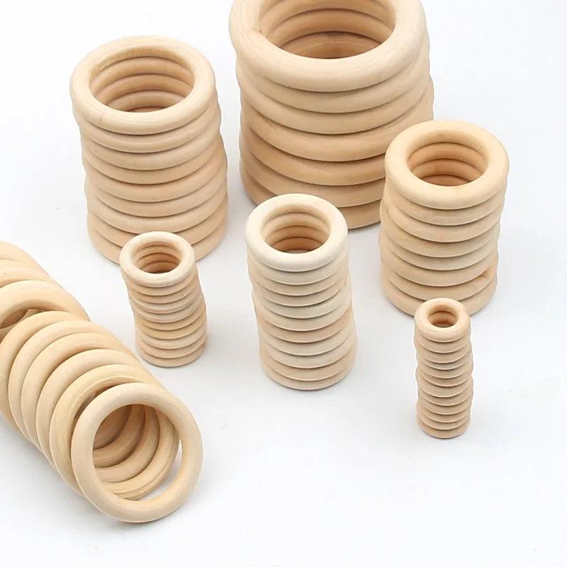 DIY Wooden Beads Connectors Circle Unfinished Natural Wood Lead-Free