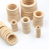 DIY Wooden Beads Connectors Circle Unfinished Natural Wood Lead-Free