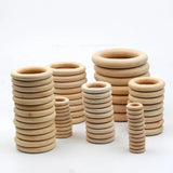 DIY Wooden Beads Connectors Circle Unfinished Natural Wood Lead-Free
