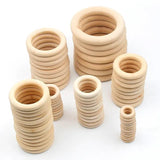 DIY Wooden Beads Connectors Circle Unfinished Natural Wood Lead-Free