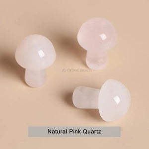 5PCS Mini Mushroom Figurine Natural Quartz Stone Carved Crafts Decor