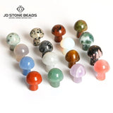 5PCS Mini Mushroom Figurine Natural Quartz Stone Carved Crafts Decor