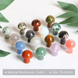 5PCS Mini Mushroom Figurine Natural Quartz Stone Carved Crafts Decor
