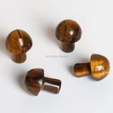 5PCS Mini Mushroom Figurine Natural Quartz Stone Carved Crafts Decor