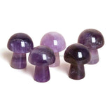 5PCS Mini Mushroom Figurine Natural Quartz Stone Carved Crafts Decor