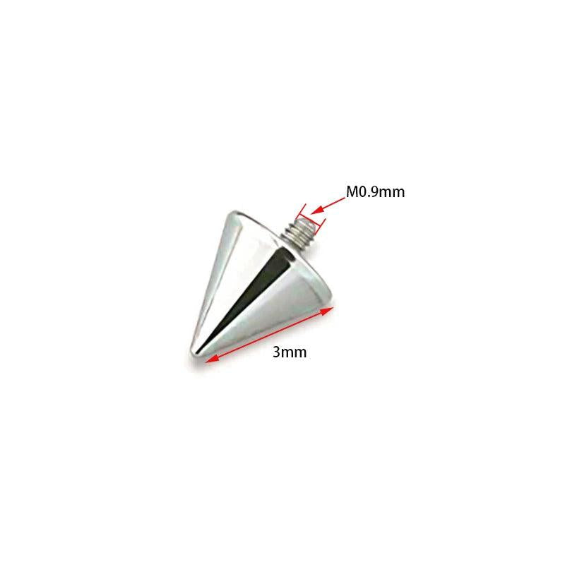 Titanium Internal Thread Cone Piercing 14G 16G Nose Ear Labret Earring Studs