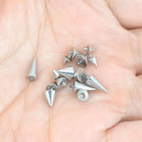 Titanium Internal Thread Cone Piercing 14G 16G Nose Ear Labret Earring Studs