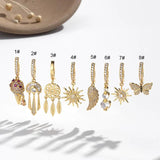 1PC 1.6X10mm Reverse Clicker Belly Ring CZ Tassel Navel Button Rings