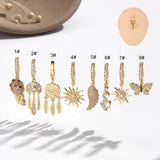 1PC 1.6X10mm Reverse Clicker Belly Ring CZ Tassel Navel Button Rings