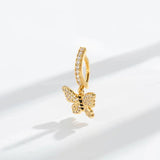 1PC 1.6X10mm Reverse Clicker Belly Ring CZ Tassel Navel Button Rings
