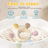 Baby Teething Toy Silicone Rudder With Wooden Ring Teether