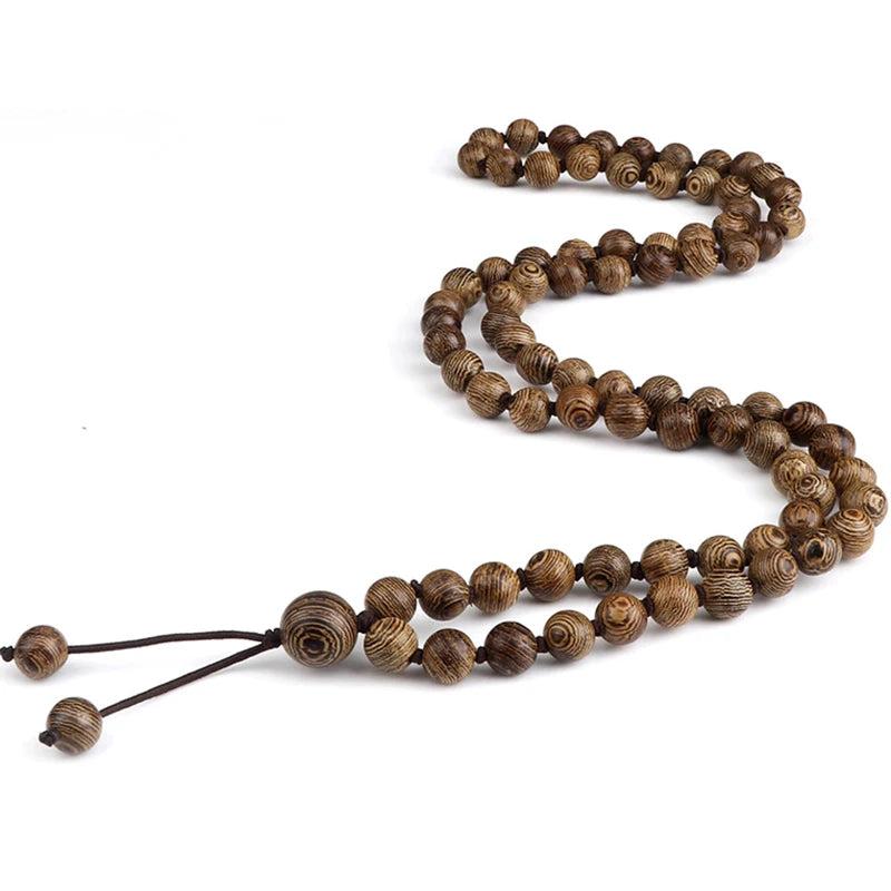 Vintage 8mm Wooden Beads Bracelet for Men & Women