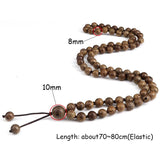 Vintage 8mm Wooden Beads Bracelet for Men & Women