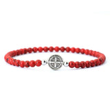 4mm Wood Beaded Cross Bracelet Unisex Minimalist Design
