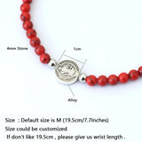 4mm Wood Beaded Cross Bracelet Unisex Minimalist Design