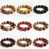 Green Sandalwood Rosewood Wood Ebony 20mm 12 Pieces Buddhas Meditation Bracelet