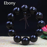 Green Sandalwood Rosewood Wood Ebony 20mm 12 Pieces Buddhas Meditation Bracelet