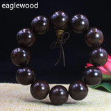 Green Sandalwood Rosewood Wood Ebony 20mm 12 Pieces Buddhas Meditation Bracelet