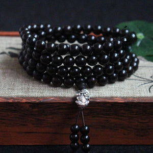 Sandalwood Necklace Rosewood Buddhism 108 Buddha Pendant Meditation Bracelet