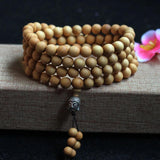 Sandalwood Necklace Rosewood Buddhism 108 Buddha Pendant Meditation Bracelet