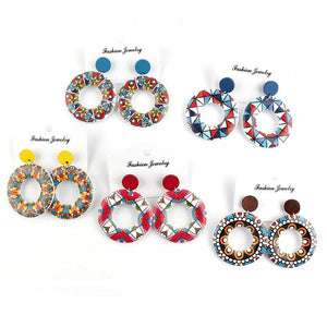 Lovely African Beaded Wooden Earrings Stud Earrings - Mixed Colors