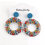 Lovely African Beaded Wooden Earrings Stud Earrings - Mixed Colors