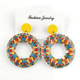 Lovely African Beaded Wooden Earrings Stud Earrings - Mixed Colors