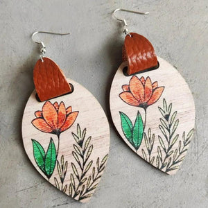 Striped Bonnet Sunflower Earrings for Women
