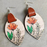 Striped Bonnet Sunflower Earrings for Women