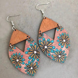 Striped Bonnet Sunflower Earrings for Women
