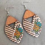 Striped Bonnet Sunflower Earrings for Women