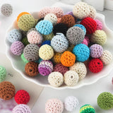 16/20mm Wooden Crochet Beads For DIY Jewelry Making