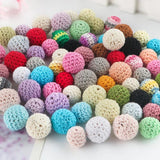 16/20mm Wooden Crochet Beads For DIY Jewelry Making