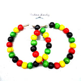 African Beaded Hoop Earrings - Mix of 2 Shapes