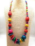 Long African Wooden Beads Necklace